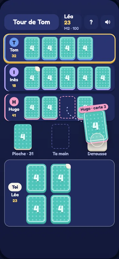 Geste C : la carte grandit, puis glisse
