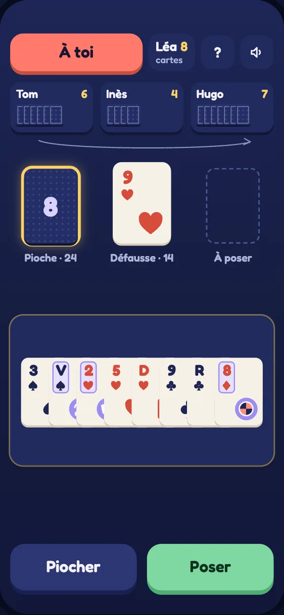 À toi, au 8 : piocher ou poser