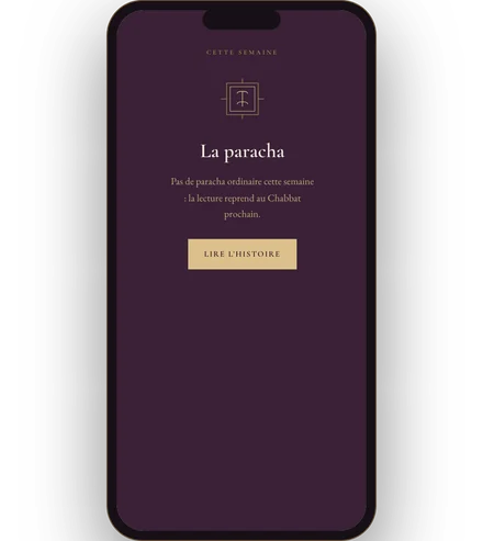 L'écran de la paracha de la semaine
