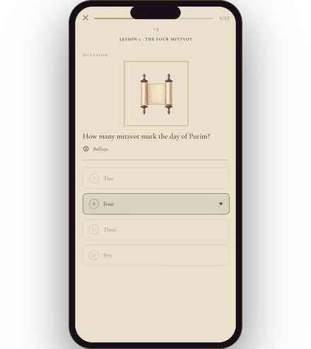 A question screen